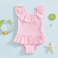 thumbnail image 1 of Swimsuit for Girls Girl's Summer Stripe Tankini One Piece Swimsuits for Toddler Baby Bathing Suit Girl Pink 2-3 Years, 1 of 4