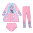 thumbnail image 1 of Swimsuit for Girls Sun Long Sleeve Rash Guard Pants With Matching Bikini Top Bathing Suit, 1 of 3