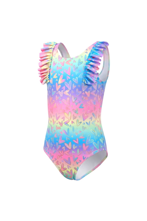 Girls One Piece Swimsuits Toddler Ruffled Cute Girls Bathing Suit Summer Beach Girls Bathing Suits Size 7-8