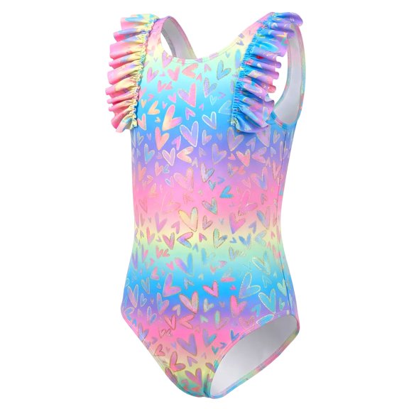 Girls One Piece Swimsuits Toddler Ruffled Cute Girls Bathing Suit Summer Beach Girls Bathing Suits Size 7-8