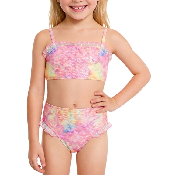 Girls Two Piece Swimsuits Mermaid Swimsuit for Girls Cute Bathing Suits Girls Bathing Suits Size 7-8 Pink