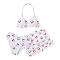 thumbnail image 1 of Girls Swimsuits with Cover Up Skirt 3 Piece Halter Triangle Bathing Suits Bikini Set for Size 5-13, 1 of 6