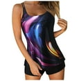 thumbnail image 1 of Swimsuit for Women 2024 Tankini Summer Two Piece Bathing Suits Print Sling Swim Tank Top with Shorts Beach Swimwear, 1 of 5