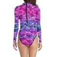 thumbnail image 1 of Swimsuit for Women Digital Scale Print Long Sleeve Bathing Suit High Neck Rash Guard Full Coverage Performance Swimwear for Pool Party, 1 of 4