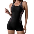 thumbnail image 1 of Swimsuit for Women Modest One Piece Tummy Control Bathing Suit Athletic Surfing Boyleg Swimwear Beach Vacation Clothes, 1 of 6
