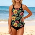 thumbnail image 1 of Swimsuit for Women One Piece Women's Printed Pullover Top And Briefs Bikini Loose Drawstring Split Bikinis Set Yellow XL, 1 of 5