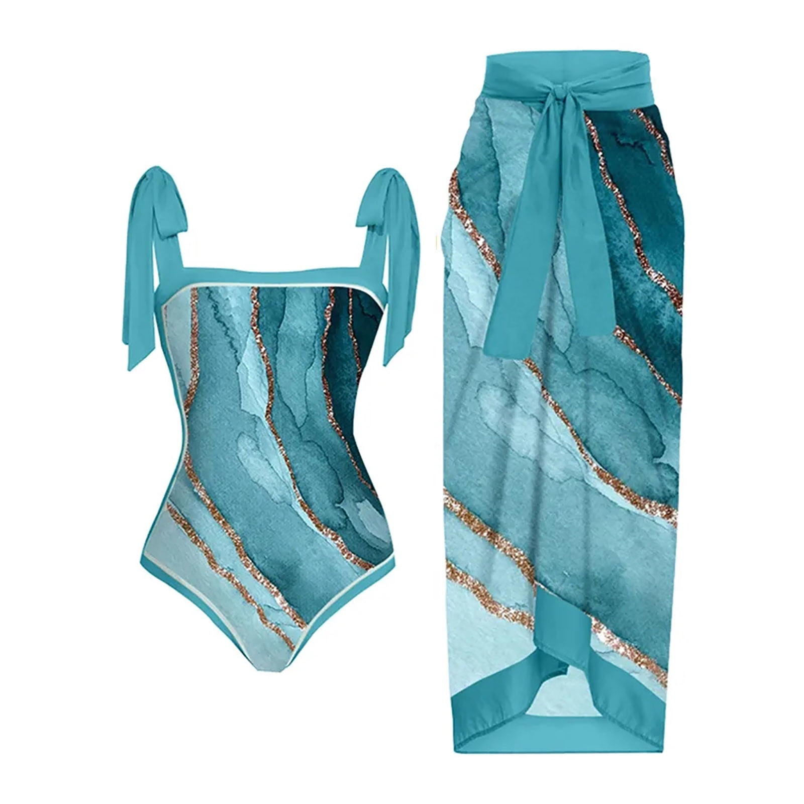 EROTISSCH Black & Green Printed Beachwear Set - Crop Top & Pants Cover-Up For Women & Teens - View #7