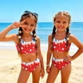 thumbnail image 1 of Swimsuits for Child Girls Size 10-12 Two Piece Sets Swimming Girls Bathing Suit Beach Vacation American Flag Stars Striped Bikini Set Summer Girls Clothes Kids Bikini Swim Suit Red 2-3 Years, 1 of 8