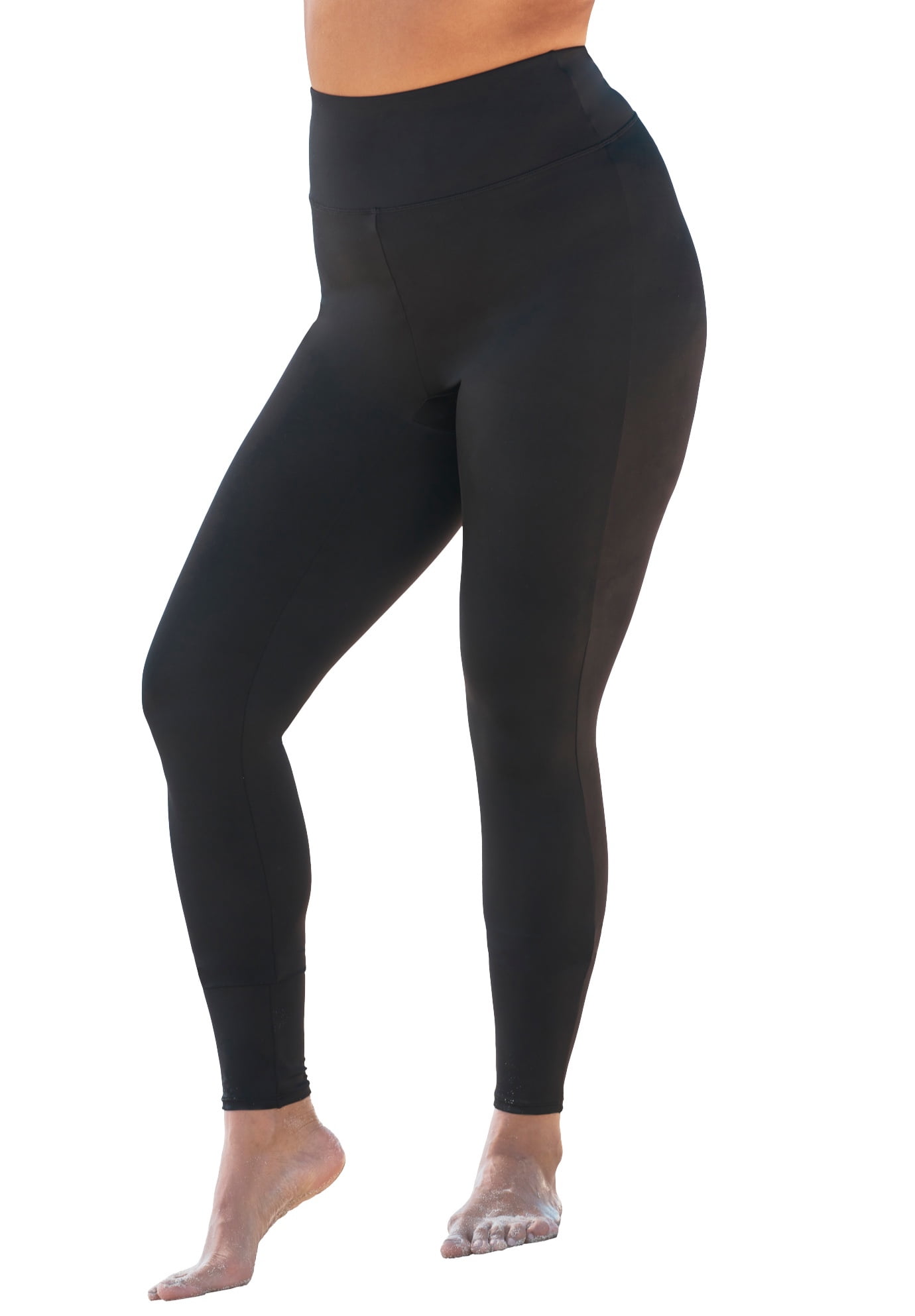 Swimsuits For All Women's Plus Size Power-Mesh Swim Capri 14 Black 