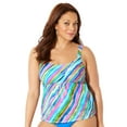 thumbnail image 1 of Swimsuits For All Women's Plus Size A Line Relaxed Fit Flared Tankini Top with Adjustable Straps, 1 of 5