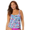 thumbnail image 1 of Swimsuits For All Women's Plus Size A Line Relaxed Fit Flared Tankini Top with Adjustable Straps, 1 of 3