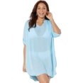 thumbnail image 1 of Swimsuits For All Women's Plus Size Abigail Cover Up Tunic 14/16 Light Blue, 1 of 6