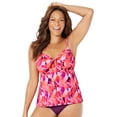thumbnail image 1 of Swimsuits For All Women's Plus Size Adjustable Relaxed Fit Tie Front Underwire Tankini Top, 1 of 5