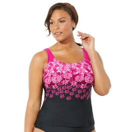 Swimsuits for All Women's Plus Size Crochet Bra Sized Underwire Bikini Top,  36 DD - Tropical