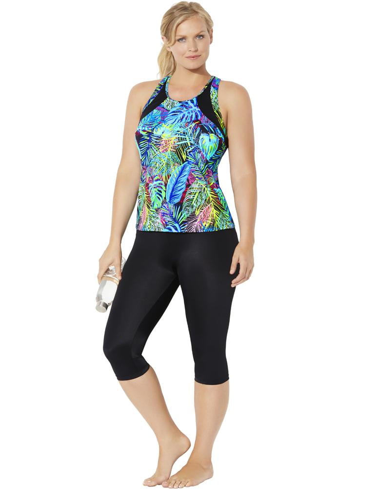 Swimsuits For All Women's Plus Size Chlorine Resistant High Neck