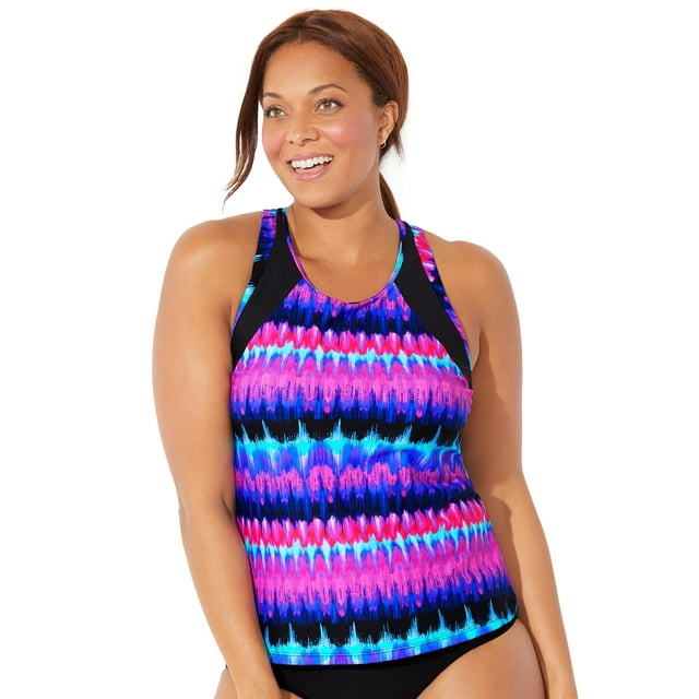 Swimsuits For All Womens Plus Size Chlorine Resistant High Neck