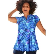 Swimsuits For All Women's Plus Size Chlorine Resistant Swim Tunic 24 Bright Palm
