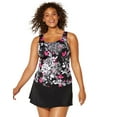 thumbnail image 1 of Swimsuits For All Women's Plus Size Classic Tankini Set With Skirt 22 Garden Rose, Black, 1 of 5