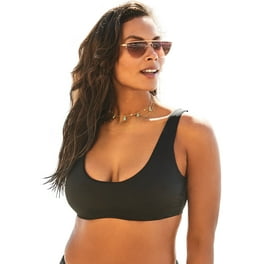 Swimsuits for All Women's Plus Size Beach Babe Triangle Bikini Top - 10,  Black
