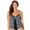 thumbnail image 1 of Swimsuits For All Women's Plus Size Faux Flyaway Underwire Tankini Top with Adjustable Straps, 1 of 5