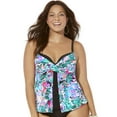 thumbnail image 1 of Swimsuits For All Women's Plus Size Faux Flyaway Underwire Tankini Top with Adjustable Straps, 1 of 5