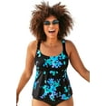 thumbnail image 1 of Swimsuits For All Women's Plus Size A Line Relaxed Fit Flared Tankini Top with Adjustable Straps, 1 of 4