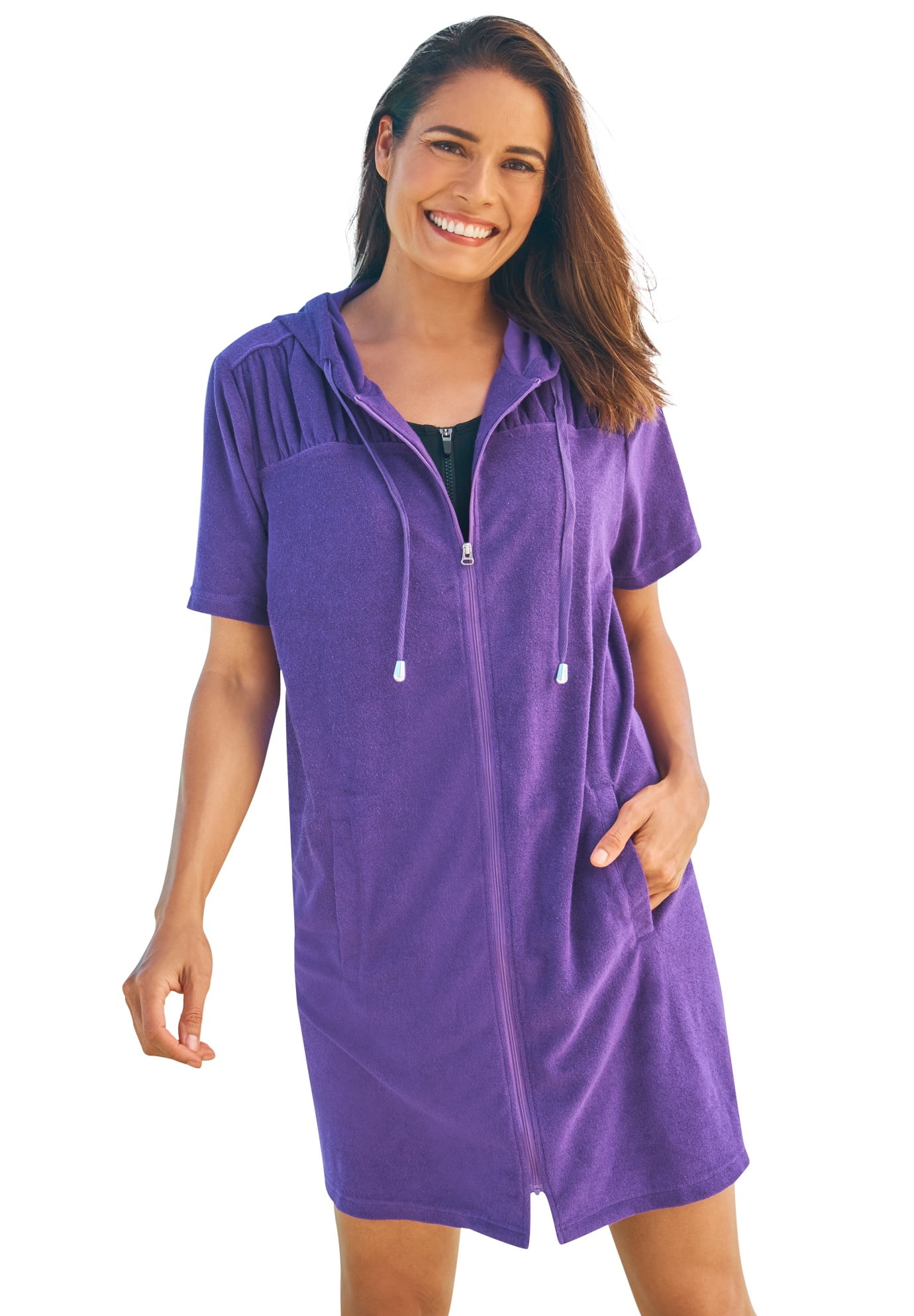 Terry swim cover sales up plus size