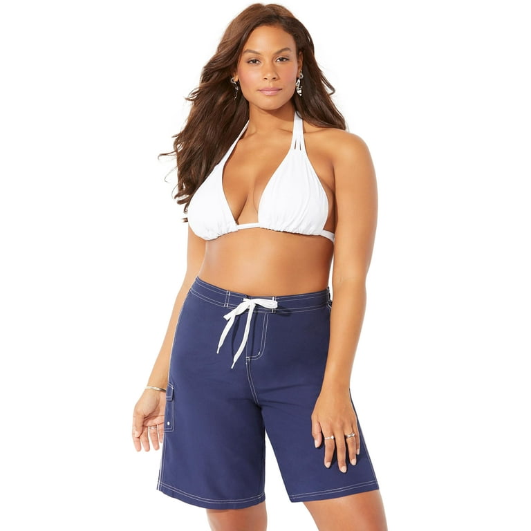 Swimsuits For All Women s Plus Size Long Board Short 30 Navy