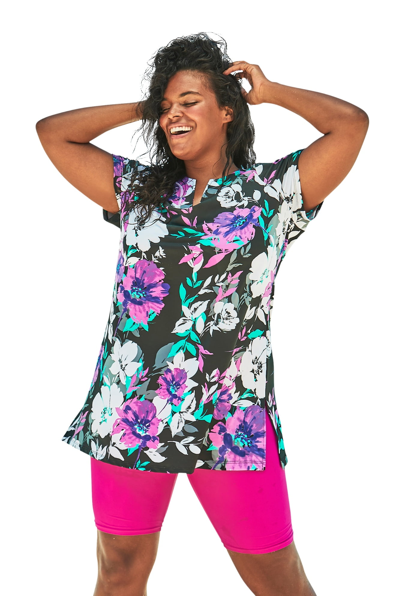 Plus size hotsell tunic swim top