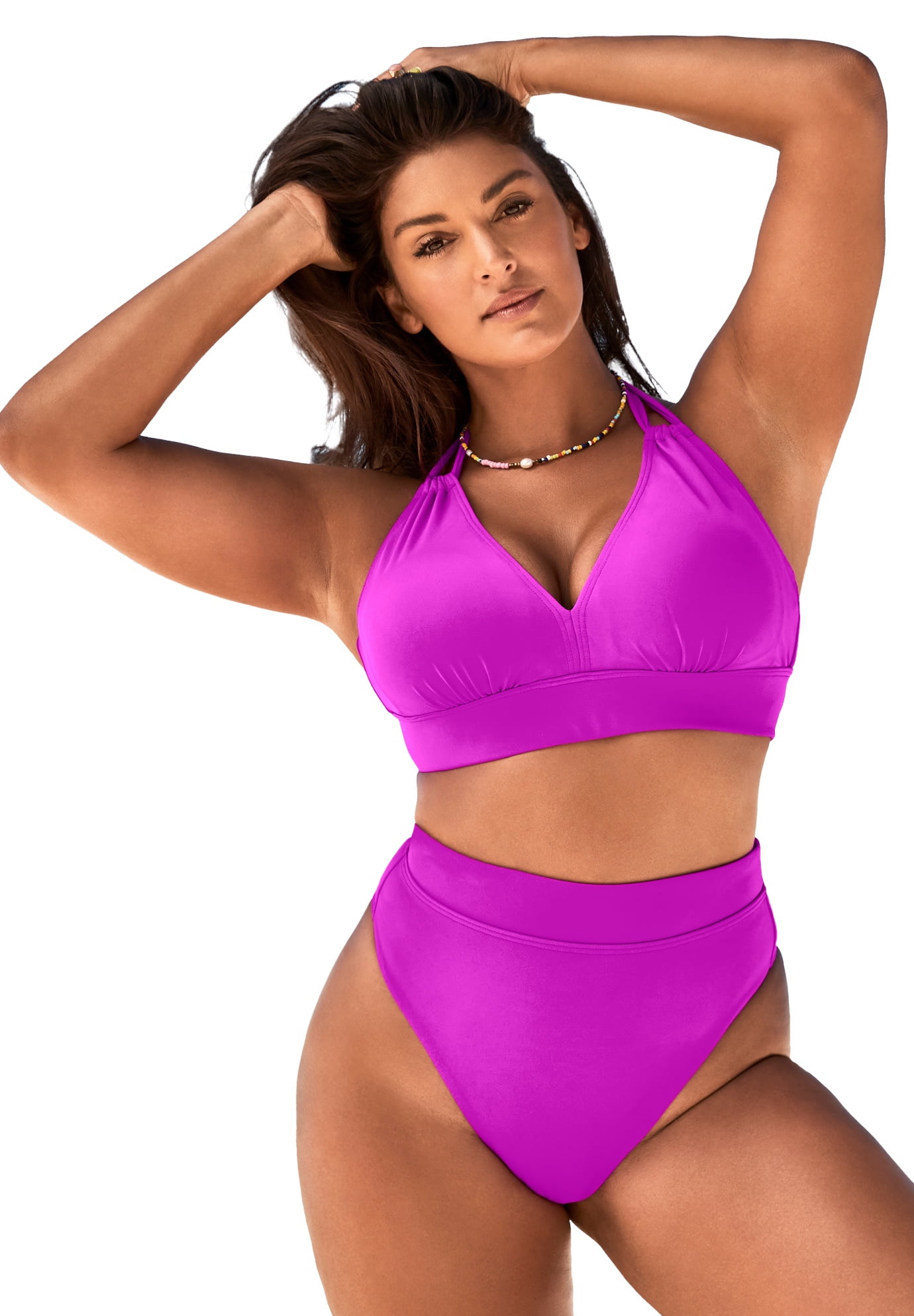  LUCKLOVELL Women Stylish Print Strappy Push Up Balconette Plus  Size Bikini Swimsuit ((US 14-16) XL, Purple) : Clothing, Shoes & Jewelry
