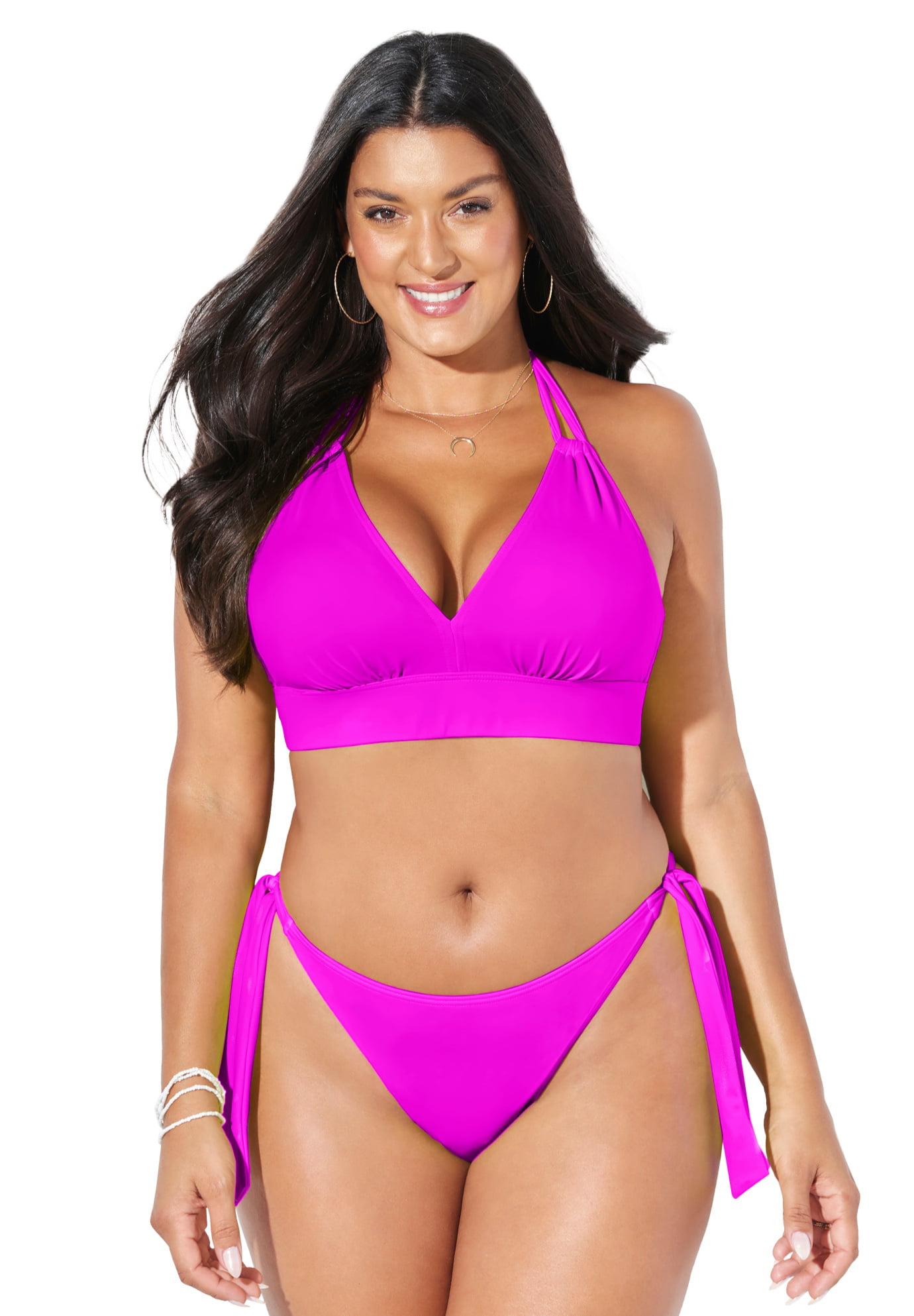 Swimsuits For All Women's Plus Size Confidante Bra Sized Underwire Bikini  Top 44 Dd Pink Boho Paisley 