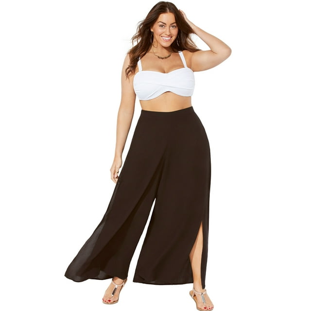 Swimsuits For All Women's Plus Size Mara Beach Pant With Side Slits 6/8