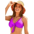 thumbnail image 1 of Swimsuits for All Women's Mentor Tie Front Bikini Top, 1 of 6