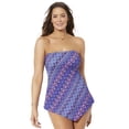 thumbnail image 1 of Swimsuits For All Women's Plus Size Scarf Bandeau Longer Length Tankini Top, 1 of 4