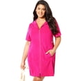 thumbnail image 1 of Swimsuits For All Women's Plus Size Short Sleeve Sport Alana Terry Cloth Cover Up Hoodie, 1 of 4