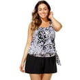 thumbnail image 1 of Swimsuits for All Side Tie Blouson Tankini Set With Skirt, 1 of 5