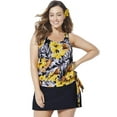thumbnail image 1 of Swimsuits for All Side Tie Blouson Tankini Set With Skirt, 1 of 5