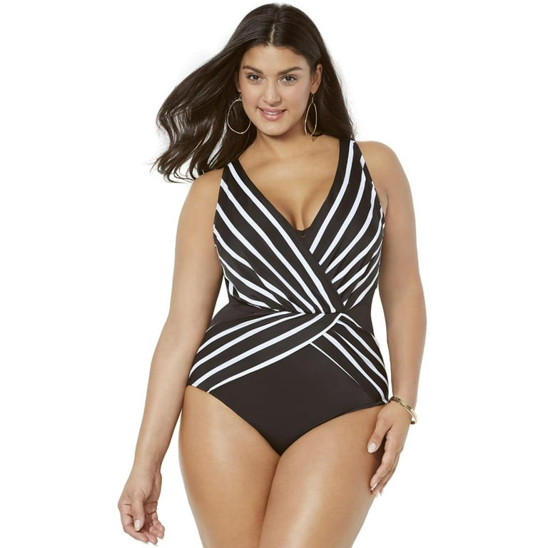 Black and hotsell white striped swimsuits