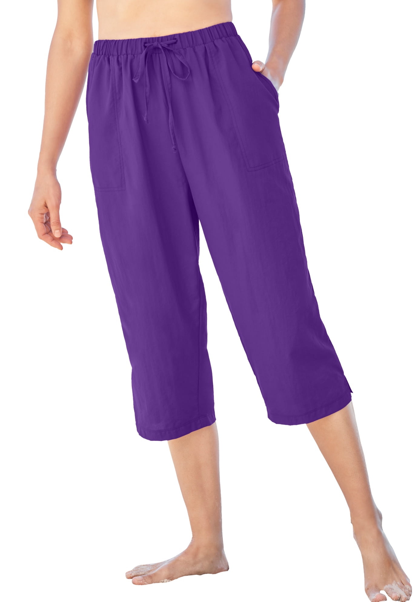Swimsuits For All Women's Plus Size Taslon® Cover Up Capri Pant 18