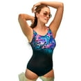 thumbnail image 1 of Swimsuits For All Women's Plus Size Tummy Control Chlorine Resistant High Neck One Piece Swimsuit, 1 of 5
