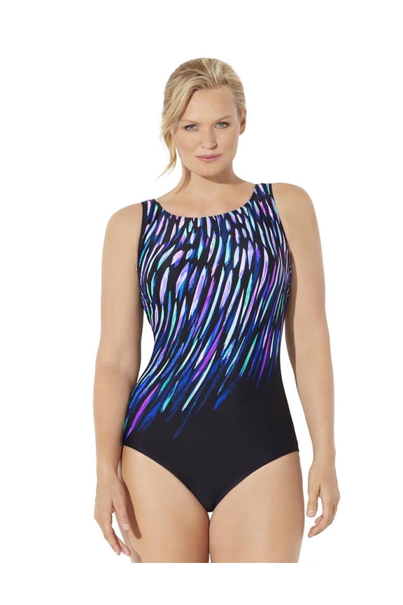 Women's Chlorine Resistant High Neck One Piece Swimsuit