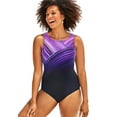 thumbnail image 1 of Swimsuits For All Women's Plus Size Tummy Control Chlorine Resistant High Neck One Piece Swimsuit, 1 of 4