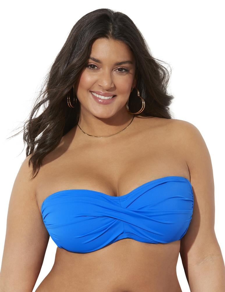 Swimsuits For All Women s Plus Size Valentine Ruched Bandeau
