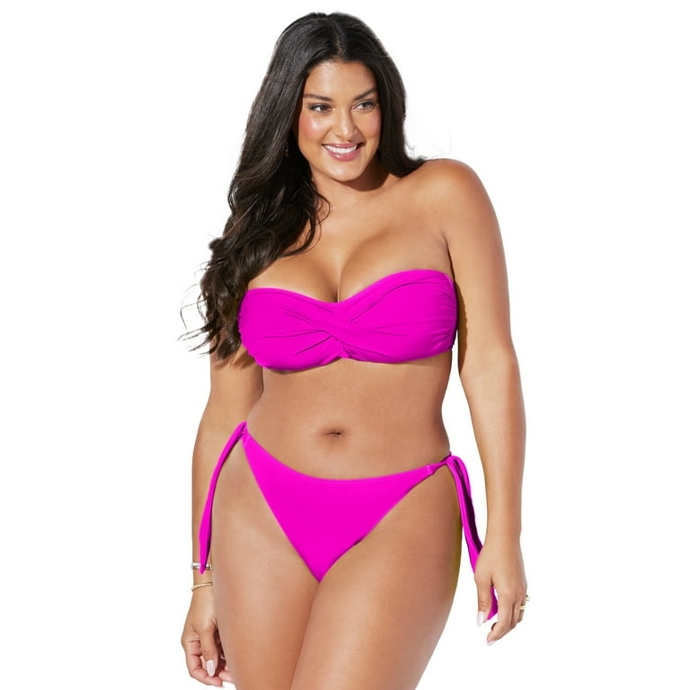Swimsuits For All Women's Plus Size Flyaway Bandeau Tankini Top