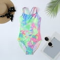 thumbnail image 1 of Swimsuits For Girls 1 Piece Swimsuit Cut Out Swimwear Summer Casual Tie Dye Beach Sport Bathing Bathing Suit For Kids, 1 of 8