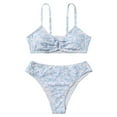 thumbnail image 1 of Swimsuits For Girls 2 Piece Swimsuit Floral Prints Thin Strap Bikini Sets Beach Bathing Suit Swimwear for Teen GirlsSky Blue,9-11 Years, 1 of 5