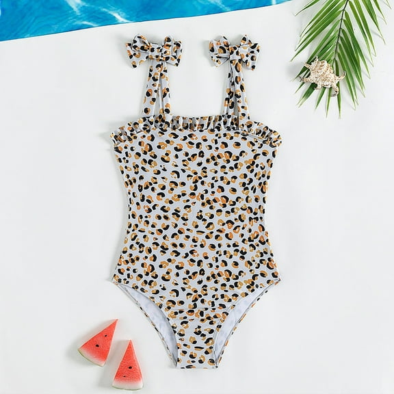 Swimsuits For Girls Kids Girls' 1 Pices Swimsuit Beach Bathing Suit For Girls Toddler Cute Kids Leopard Print Swimwear Bathing Suit For Kids