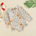 thumbnail image 1 of Swimsuits For Girls Toddler Baby Kids Girls 1 Piece Long Sleeve Flower Print Swimsuit Bathing Suit Beachwear Swimwear Bathing Suit For Kids, 1 of 6