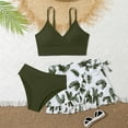 thumbnail image 1 of Swimsuits For Teens Girls Swimsuit 3 Piece Bathing Suit Tropical Floral Bikini Set Girls' Swimwear with Cover Up Skirt, 1 of 4