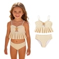 thumbnail image 1 of Swimsuits Girls Adjustable Strap Ruffled Swimsuits Girls 2 Piece Bikini Sets Girl Swimsuit Size 5-6 Years, 1 of 9